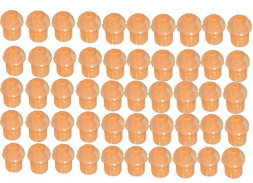Lsgoodcare 50Pack Pink Silicone Rubber Replacement Mushroom EarTips Earbud Compatible for Motorola Kenwood Icom Yaesu Baofeng HYT Midland Cobra Radio Surveillance Acoustic Tube Earpiece Headset