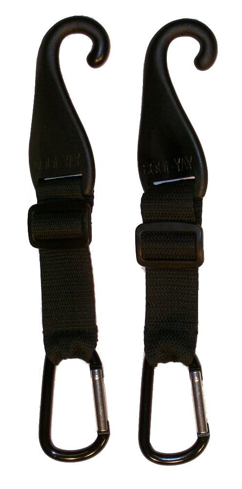 MAXOPS A Pair of Patented CJ Fence Hooks for Bat Bags, Tennis Bags, Water Bottles and Camping