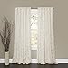 Lush Decor Lake Como Embroidered Diamond Pattern Textured Ivory Window Curtain Panel for Living Room, Dining Room, Bedroom (Single Curtain), 84” x 50” - DISCONTINUED