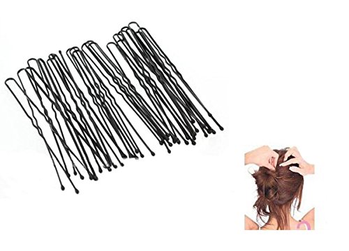 40PCS Lady Women Girls Black 2.75" Bobby Pins U Shape French Twist Hair Pins for Updo Hairstyles Buns Hair Extensions Wigs Classic Hair Accessory