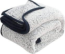 EMME Fuzzy Sherpa Throw Blanket 50"x60" Ultra Soft