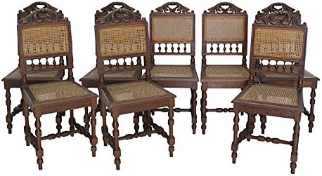 8 Stühle Stuhlgruppe Esszimmerstühle Antik um 1880 aus Eiche mit