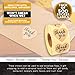Thank You Stickers Roll - 500-Piece Heart Shape Thank You Labels, Ideal for Scrapbooking, Crafting, Party Favors, Kraft Paper Adhesive Labels, Natural Brown, 1.5 Inches in Diameter