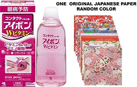 Japanese Popular Vitamin Eye Wash 500ml Pink Version with original japanese paper