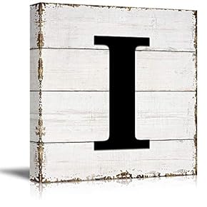 Canvas Wall Art English Letter Wood Background Home Wall Decorations for Bedroom Living Room Paintings Canvas Prints Framed - 12x12 inches