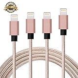 iPhone Cable,Aonsen 4Pack 3FT 6FT 6FT 10FT Nylon Braided Cord 8 Pin to USB Lightning Charger for iPhone 7/SE/5/5s/6/6s/6 Plus,iPad Air/Mini,iPod,Compatible with iOS10(Rose Gold)