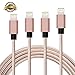 iPhone Cable,Aonsen 4Pack 3FT 6FT 6FT 10FT Nylon Braided Cord 8 Pin to USB Lightning Charger for iPhone 7/SE/5/5s/6/6s/6 Plus,iPad Air/Mini,iPod,Compatible with iOS10(Rose Gold)
