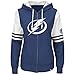 Majestic NHL Tampa Bay Lightning Women's Turnbuckle Fleece, Blue Cobalt/White/Black, Medium