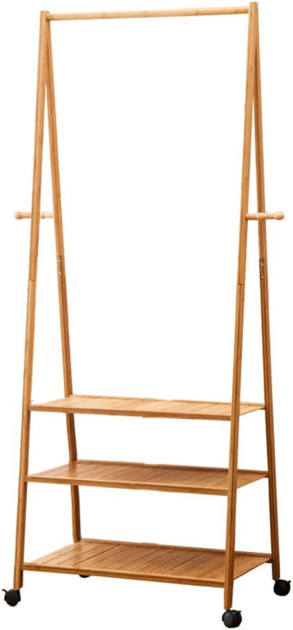 Multi-purpose coat rack/floor coat rack/simple modern coat rack/floor bedroom hanger/simple bamboo clothes rack/mobile drying rack/(70/90 * 178cm)