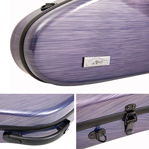 Aileen Violin Hard Case 4/4 Full Size Luxury with Hygrometer Suspension, Purple