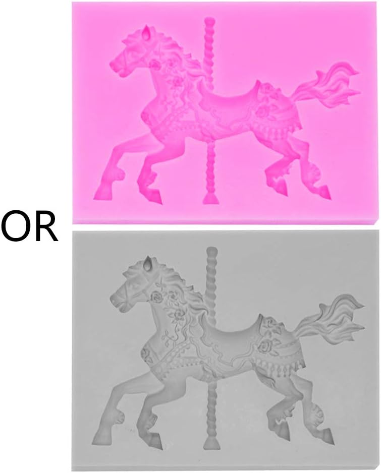Lifet Carousel Horse Mould DIY Love Chocolate Cake Mould Muffin Tray Made of Silicone for 24 Mini Muffins, Cupcakes, Brownies, Cakes, Pudding, Muffin Moulds Silicone/Silicone Baking Mould