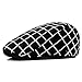 ZLSLZ Men's Unisex Cotton Plaid Newsboy Ivy Irish Cabbie Gatsby Golf Cap Hat for Men Black