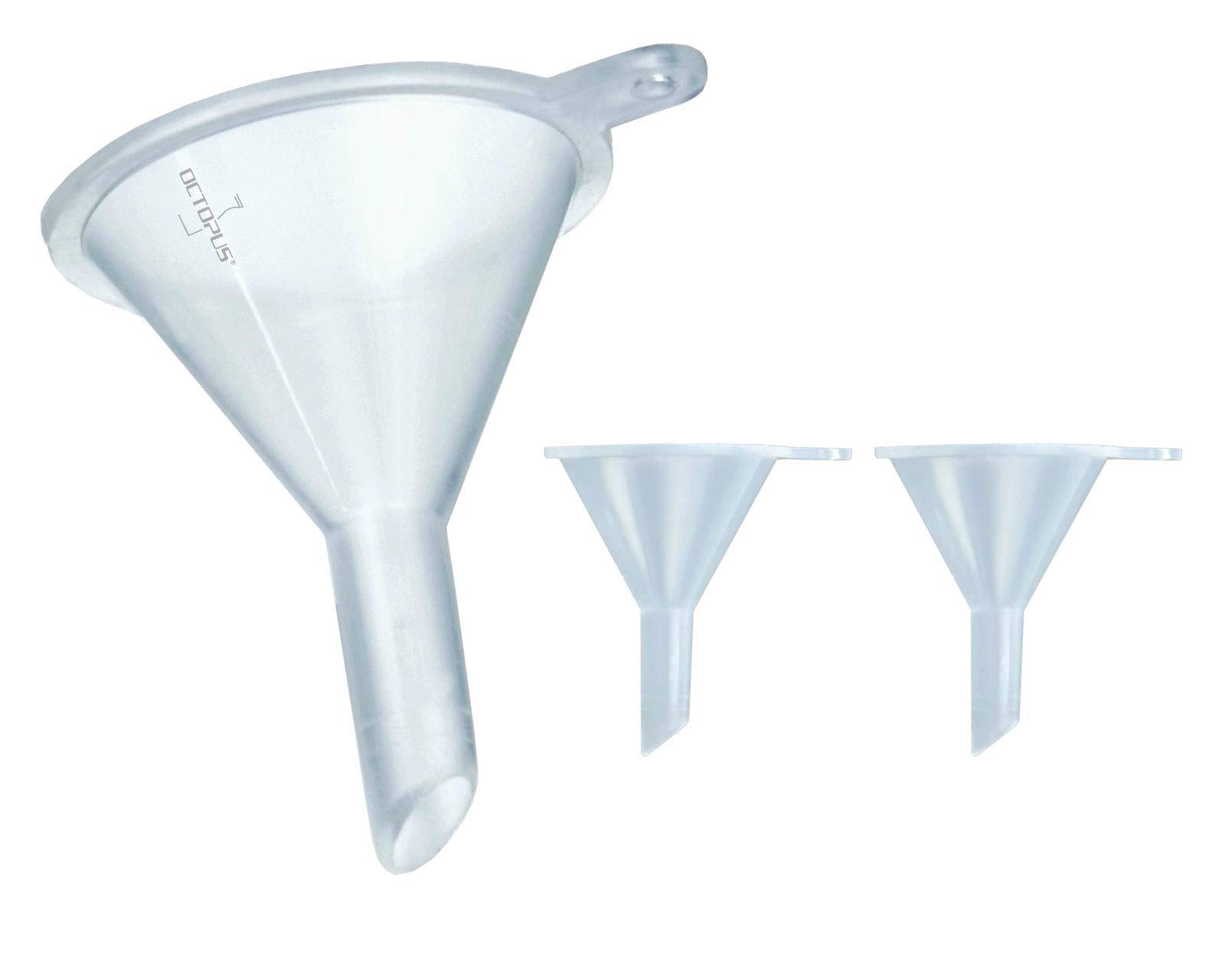 3x Mini Funnels for transferring and filling of liquids, such as inks, E-liquids, oils, foodstuffs, bases and much more.