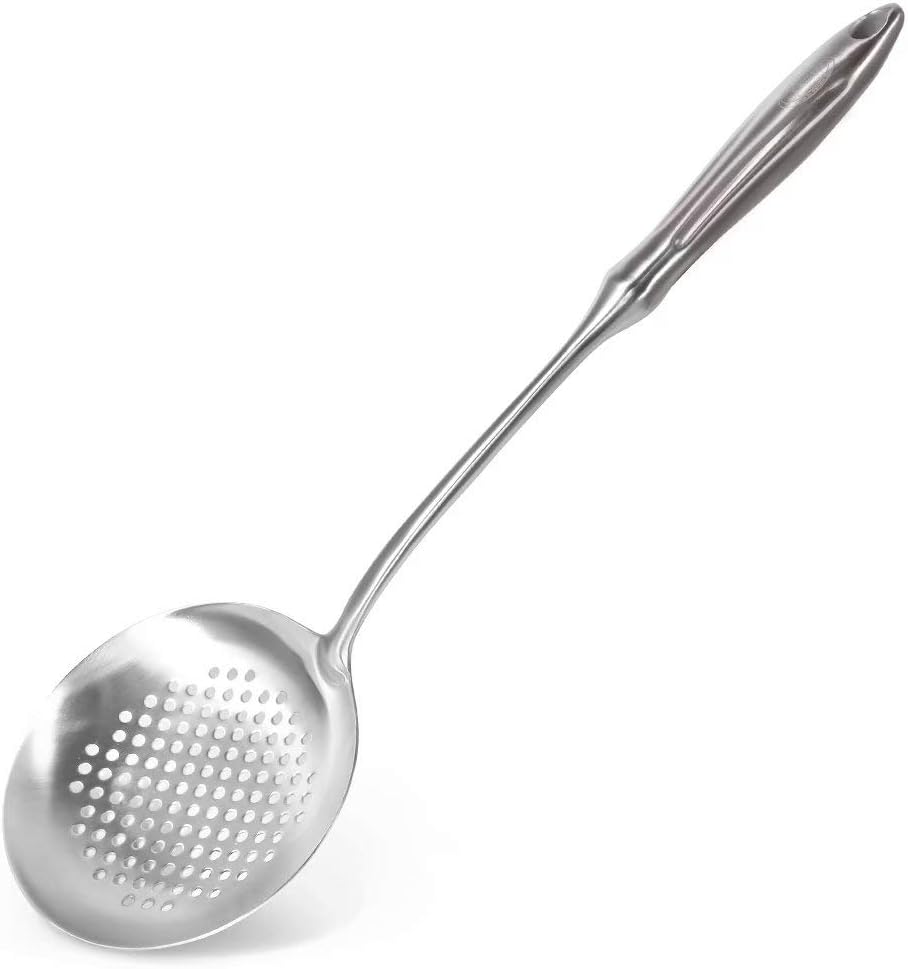 Newness Slotted Spoon, 304 Stainless Steel Professional Skimmer Spoon