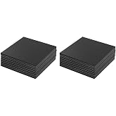 8 Pieces Black Neoprene Foam Anti Vibration Pads, Rubber Padding with Adhesive Backing, 6 in X 6 in X 1/8 in Rubber Insulation Anti-Vibration Pads (Pack of 2)