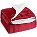 Bedsure GentleSoft Sherpa Fleece Throw Blanket for Couch - Thick and Warm, Soft Fuzzy Plush Throw Christmas Blanket for Winter, Red, 50x60 Inches