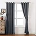 AMAZLINEN 52x84-Inch Grommet Top Blackout Curtains , Charcoal Grey (Set of 2)
