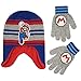 Nintendo Boys Winter Hat And Kids Gloves Set, Super Mario Beanie For Ages 4-7, Blue/Grey