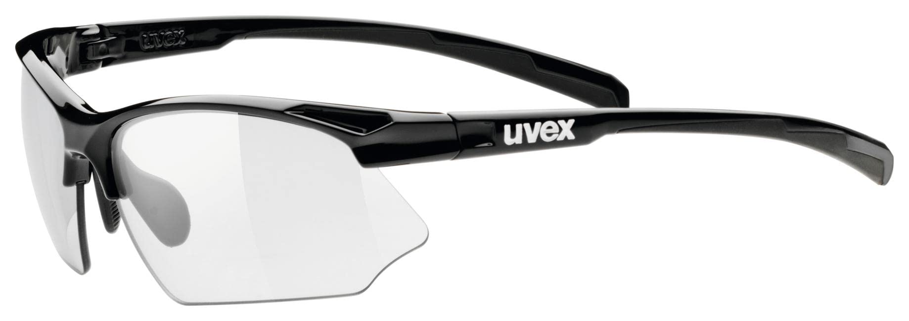 uvex Sportstyle 802 V - Sports Sunglasses for Men and Women - Self-Tinting Lenses - Anti-Fog Technology - Black/Smoke - One Size
