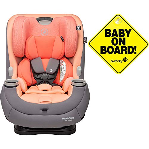 Maxi-Cosi Pria 3-in-1 Convertible Car Seat – Peach Amber with Baby on Board Sign