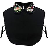 Gracelife Lace Chiffon Detachable Dickey Blouse False Collar Embroidery Flower Fake Half Shirt Collar for Women