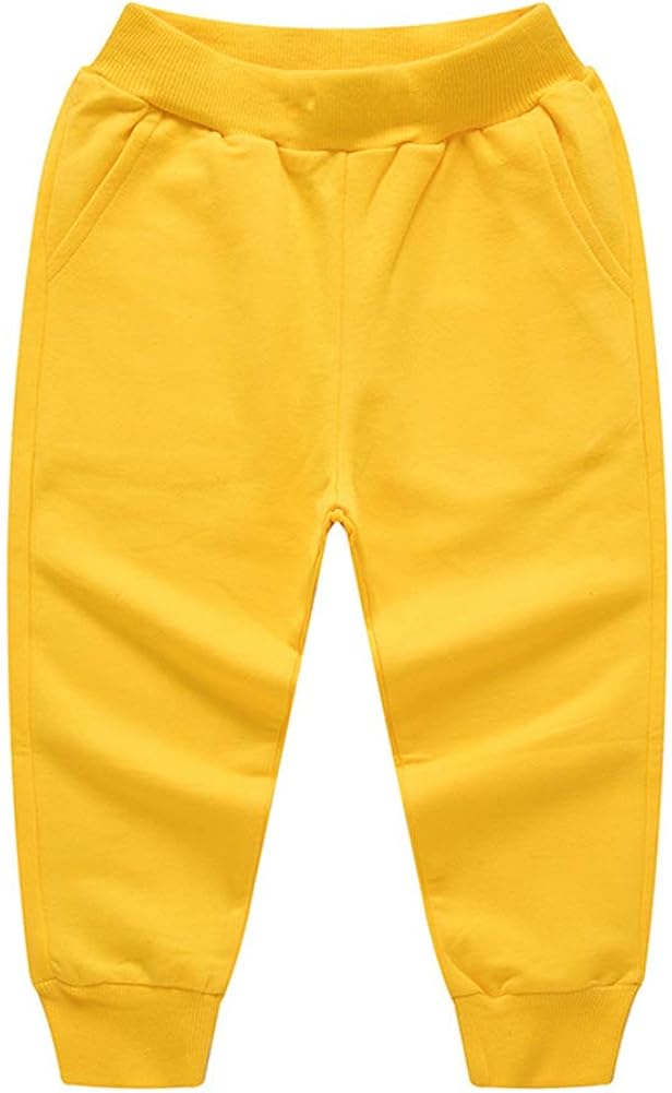 HAXICO Unisex Kids Solid Cotton Elastic Waist Winter Pants Toddler Baby Bottoms Active Sweatpants: Clothing