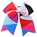 Myamy 7.5 in Large Rainbow Cheer Hair Bows Cheerleading Elastic Pony Tail For Teens Girls Kids 12pcs