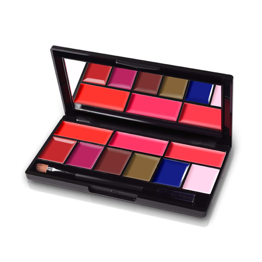 Matte Lip Contour Kit - Lipstick Palette Set Includes 9 Lip Colors, Lip Brush, and Makeup Mirror