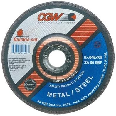 CGW 45007 6" Type 27 Quickie Cut Extra Thin Cut-Off Wheel Zirconia Aluminum Mix 60 Grit