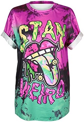 MHOTCIG Fashion Couple Tops Women Summer Casual T Shirt Punk Sleeve Printed T-Shirts