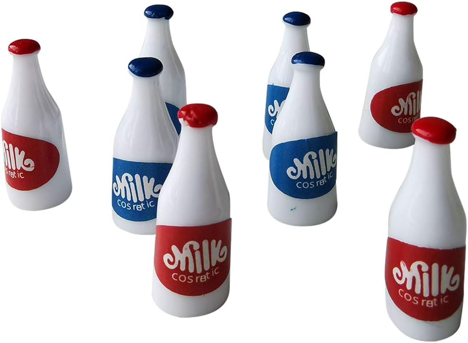 AMOBESTER Miniature Dollhouse Accessories Milk Bottle Pretend Play Toy Dollhouse Kitchen Decoration