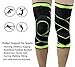 Knee Brace, 1PC 3D Weaving Compression Breathable Knee Sleeve with Adjustable Strap Knee Support for Sports, Running, Basketball for Men & Women Sport Protection - Single Wrap (4XL, Green)