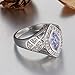 Psiroy 925 Sterling Silver Plated Marquise Cut Simulated Tourmaline Ring Band for Women Size 8