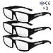 CPPSLEE Solar Eclipse Glasses- CE and ISO Certified Safe for Great American Total Solar Eclipse Shades August 21, 2017 (3 Pack - Black Plastic of set #1)
