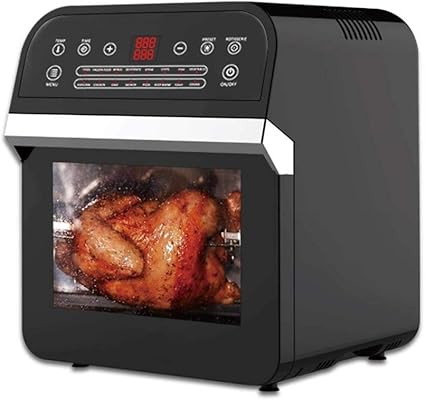 Amazon エアフライヤー12l 1600w ノンスティックバスケット 電気ストーブのロティサリーと脱水機を備えたエアフライヤーオーブン Ledデジタルタッチスクリーン ベーキングに適した16 In 1カウンタートップオーブン Lopp 電気フライヤー