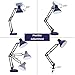 ToJane Blue Desk Lamp, Adjustable Swing Arm Small Desk Lamp for Bedrooms,Flexible Clamp Table Lamp