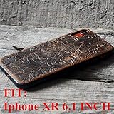 handmade Genuine leather cover case FOR iphone XR 6.1