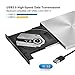 External Blu ray Drive DVD/BD Player Read Portable Blu-ray Drive USB3.0 and Type-C Port, Suitable for Windows XP/7/8/10 MacOS for MacBook PC,Silent Highspeedul