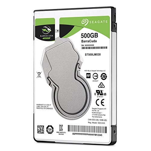 Seagate 500GB BarraCuda SATA 6Gb/s 128MB Cache 2.5-Inch 7mm Internal Hard Drive (ST500LM030)