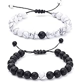 FTCY Matching Couples Bracelets, Natural Gemstone Bracelets His and Her Matching Bracelets for Couples, Gifts for Boyfriend and Girlfriend