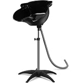 Portable Shampoo Bowl, 270&deg; Rotating Salon Sink, Height Adjustable | Portable Height Adjustable Shampoo Bowl with 270&deg; Rotating Basin &amp; Drain Hose for Home &amp; Salon Use