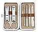 Keiby Citom Professional Stainless Steel Nail Clipper Mini Nail Tools Manicure Set of 8pcs - Grooming Kit with Beautiful Case (Black)