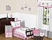 Sweet Jojo Designs Pink, Black and White Stripe Paris Window Treatment Panels - Set of 2