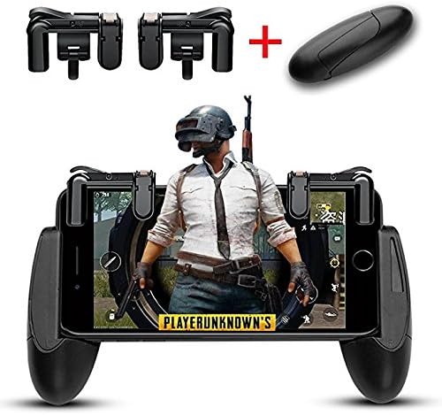 XHBEAR PUBG Game Controller, 1 Pair Survival Game Triggers and 1 Pair Mobile Game Controller for Knives Out/PUBG/Rules of Survival, Mobile gamepad for 4.5-6.5inch Android IOS Phones