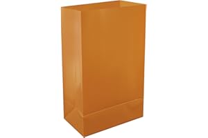 LumaBase Plastic Luminaria Bags, Tan - Set of 12