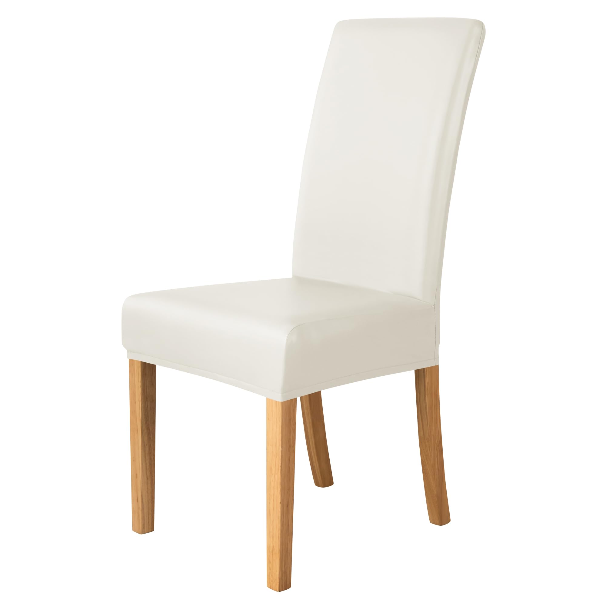 iEventStar PU Faux Leather Waterproof Stretch Dining Chair Cover Chair Protect Slipcover (Cream, 4)