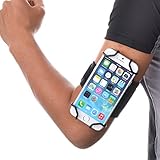 TFY Sport Armband + Key Holder for 4 to 5.5 Inch Cell Phone - iPhone 8 / iPhone 6 (Plus) -iPhone 6 / 6s / 7 - iPhone SE - Samsung Galaxy S4/ S5 / S7 / Note 2 and More - (Black & Black Belt)