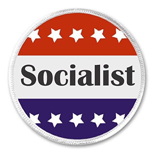 Socialist Red White Blue Stars 3" Sew On Patch