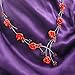 Glamorousky Elegant Rose Necklace with Red Austrian Element Crystals and Crystal Glass