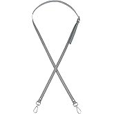 PATIKIL Leather Purse Strap Replacement 47 Inch, PU Adjustable Shoulder Crossbody Replacement Strap with Silver Hardware for Handbags Shoulder Bag, Light Gray